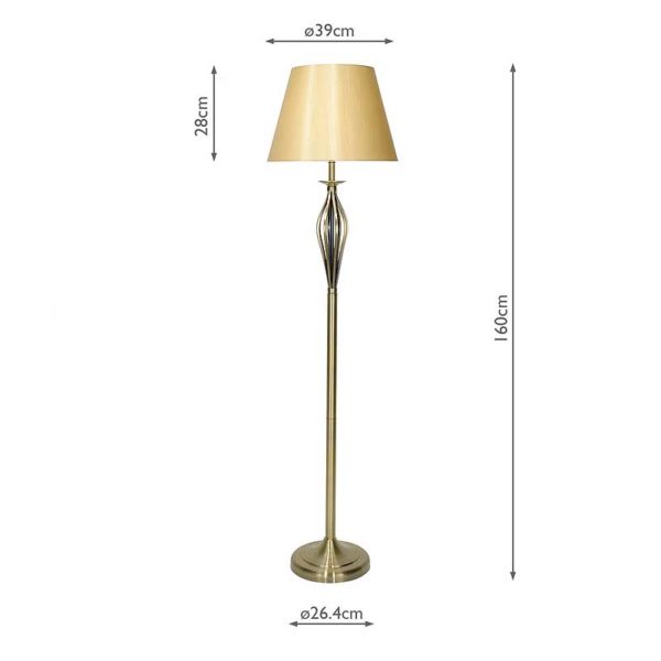 Bybliss Brass Floor Lamp Measurements