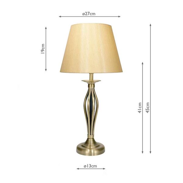 Bybliss Brass Table Lamp Measurements